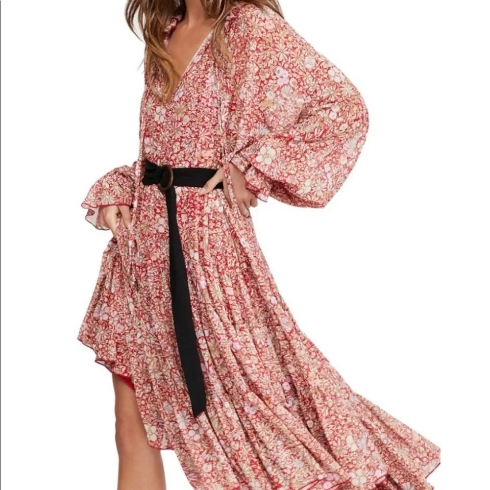NWT Free People Feeling Groovy Maxi Red combo Size Small or Medium